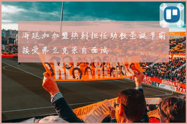 海廷加加盟热刺担任助教圣诞节前接受弗兰克亲自面试